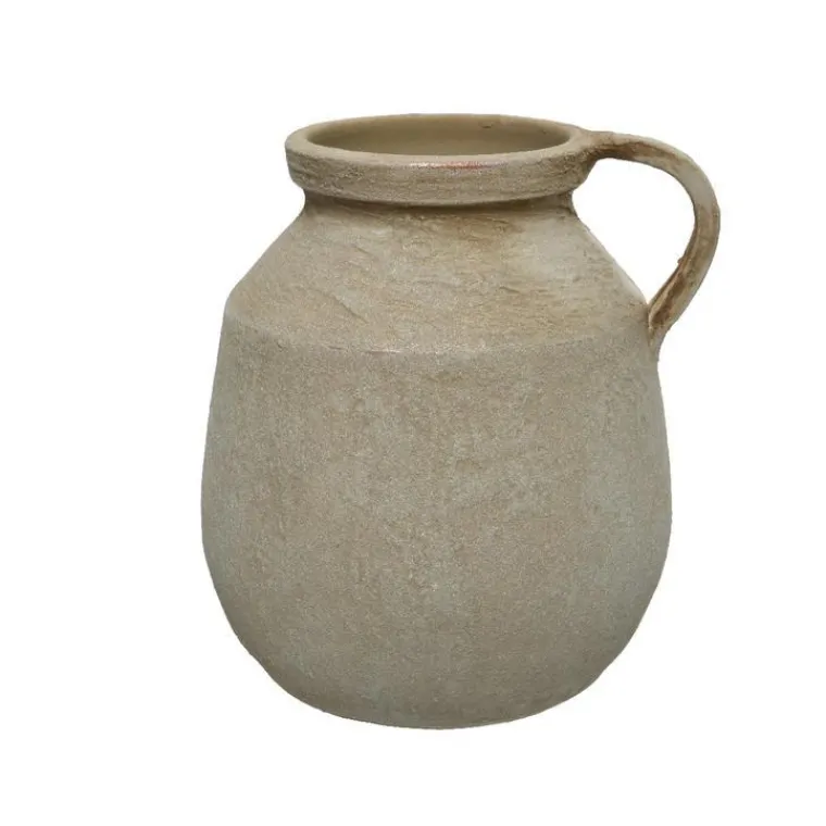 Outlet KAEMINGK Vase forme pichet coloris gris en terre cuite - Ø 22 cm