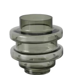 New BOLTZE Vase gris en verre forme contemporaine Cytra - Ø 22 x 24 cm