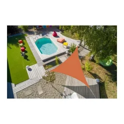 Clearance JARDILINE Voile ombrage orange triangulaire extensible - 5 m